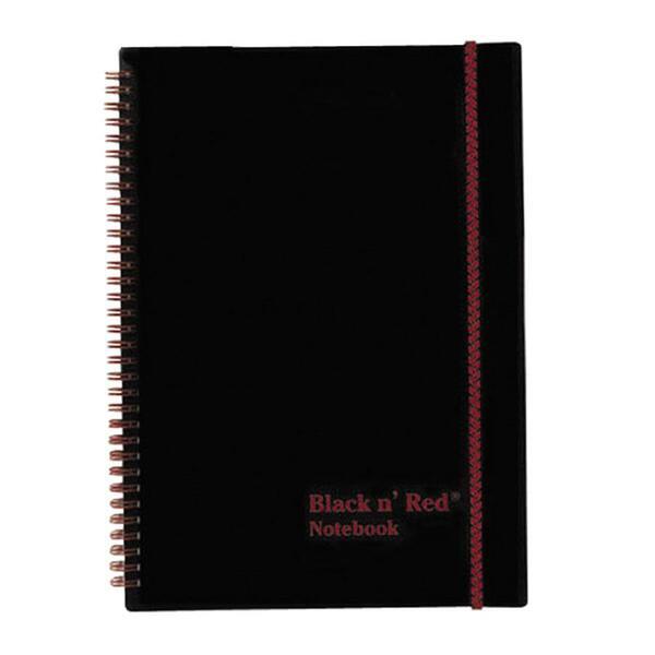 Black n' Red Polypropylene Notebook - Letter - 70 Sheets - Double Wire Spiral - Ruled - 24 lb Basis Weight - 8 1/2