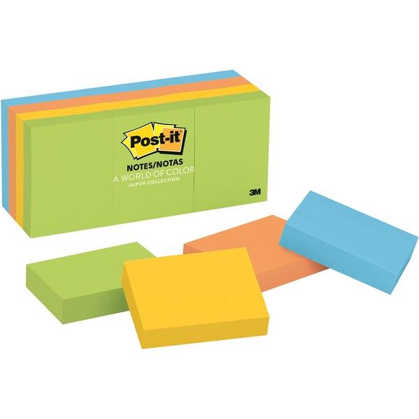 Post-it® Notes Original Notepads -Jaipur Color Collection - 1200 - 1.50