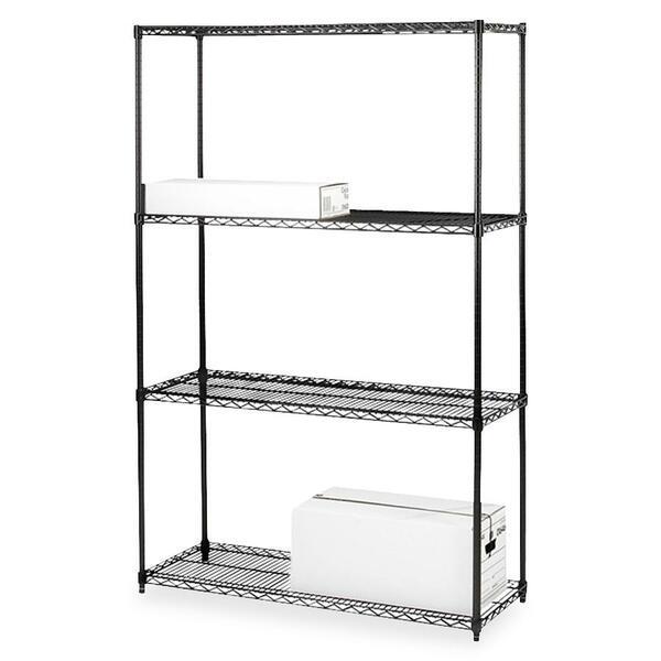 Lorell Black Industrial Wire Shelving - 4 Tier(s) - 72