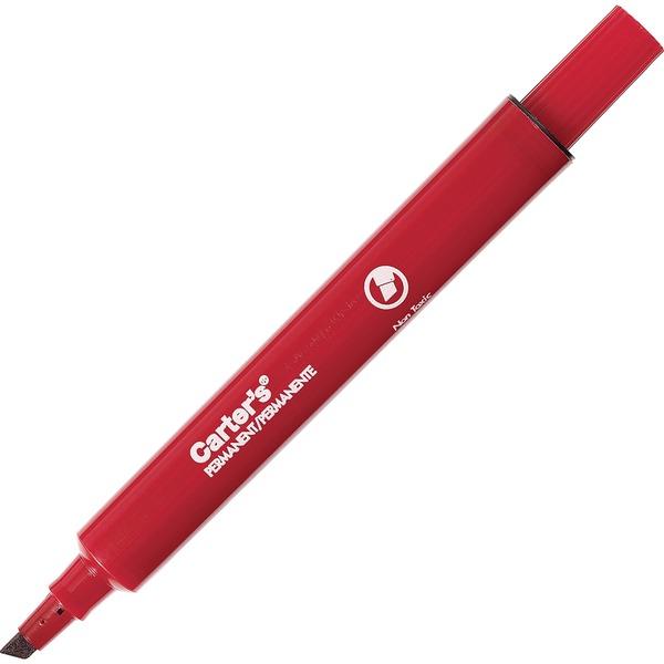 Avery® Carter's Permanent Markers - Large Desk-Style Size - Chisel Marker Point Style - Red - 1 Each