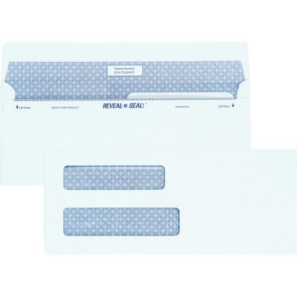 Quality Park Reveal-n-Seal Double Window Envelopes - Double Window - #8 5/8 - 8 5/8