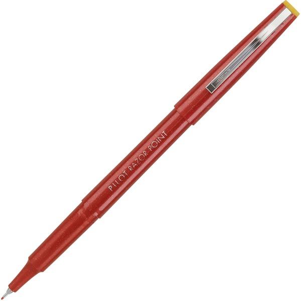 Pilot Razor Point Marker Pens - Extra Fine Pen Point - 0.3 mm Pen Point Size - Red - Red Plastic Barrel - Metal Tip - 12 / Dozen