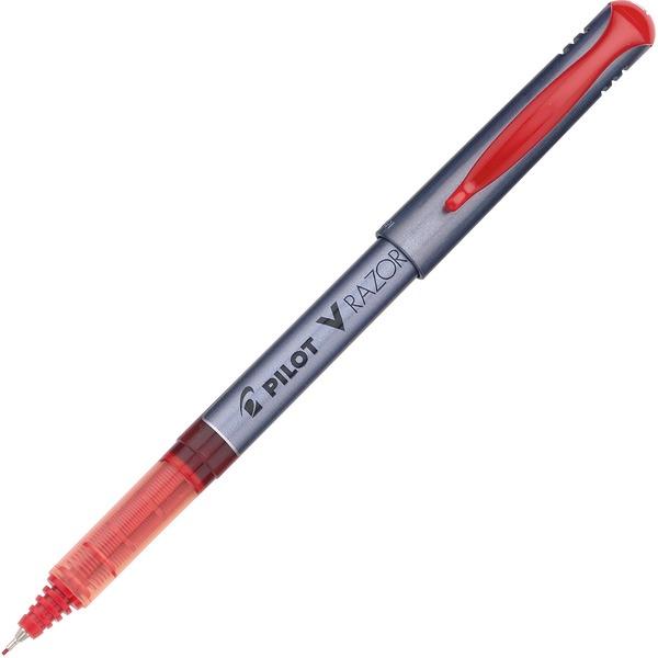 Pilot V Razor Point Marker Pens - Extra Fine Pen Point - 0.5 mm Pen Point Size - Red - Clear Plastic Barrel - 12 / Dozen