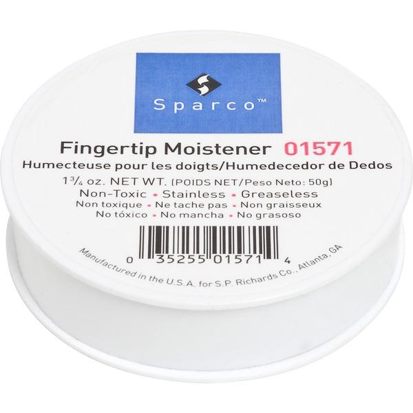 Sparco 1 3/4 Ounce Fingertip Moistener - White - Non-slip, Greaseless, Stainingless, Odorless