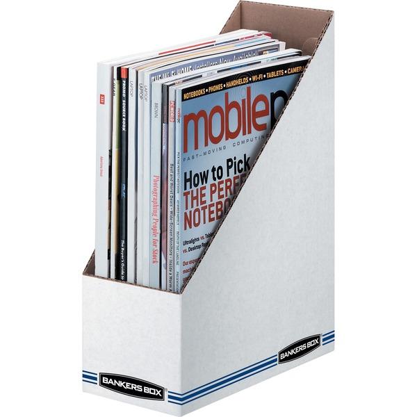 Bankers Box Stor/File™ Magazine Files - Letter - Blue, White - Fiberboard - 1 Each
