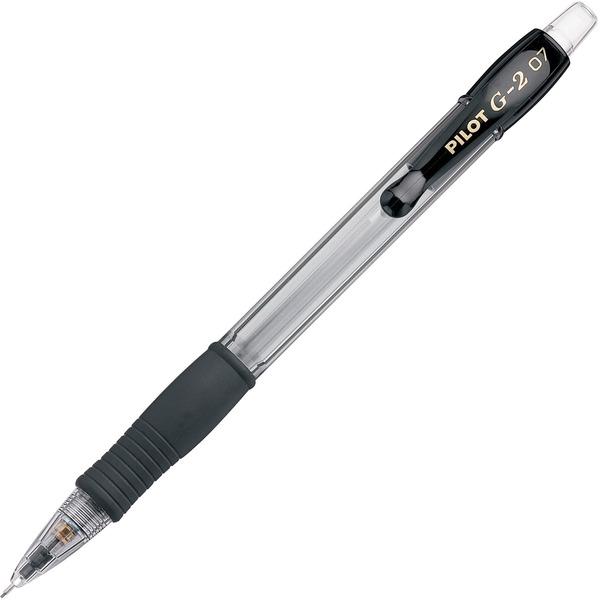 Pilot G2 Mechanical Pencils - 0.7 mm Lead Diameter - Refillable - Clear, Black Barrel - 12 / Dozen