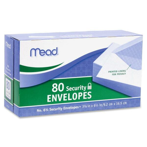 Mead White Security Envelopes - Security - #6 3/4 - 6 1/2