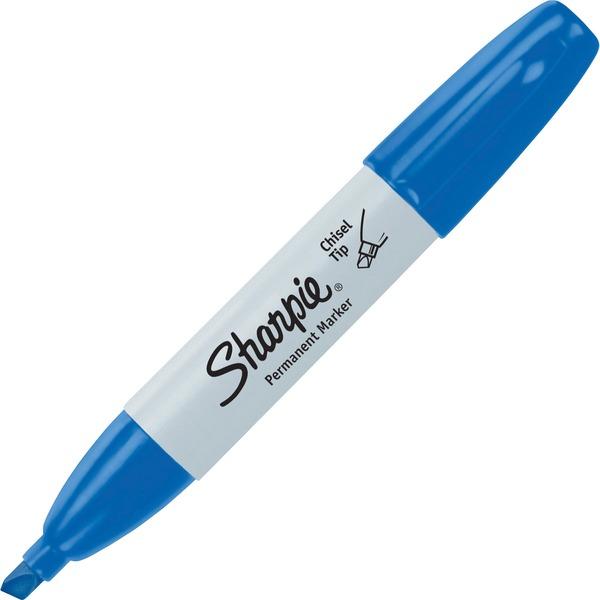 Sharpie Large Barrel Permanent Markers - Wide Marker Point - Chisel Marker Point Style - Blue Alcohol Based Ink