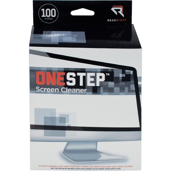 Advantus Read/Right One-Step Screen Cleaning Wipes - For Display Screen - Streak-free, Anti-static - 100 / Box