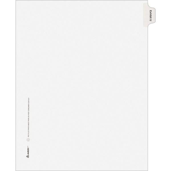 Avery® Individual Legal Dividers - Allstate Style - Unpunched - 25 x Divider(s) - 25 Printed Side Tab(s) - Character - U - 8.5