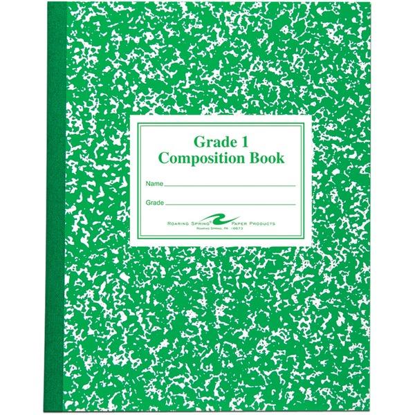 Roaring Spring First-grade Composition Books - 50 Sheets - Sewn/Tapebound Red Margin - 15 lb Basis Weight - 7 3/4