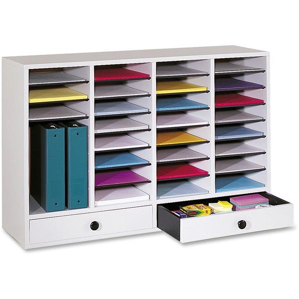 Safco Adjustable Compartment Literature Organizers - 32 Compartment(s) - 2 Drawer(s) - Compartment Size 2.50