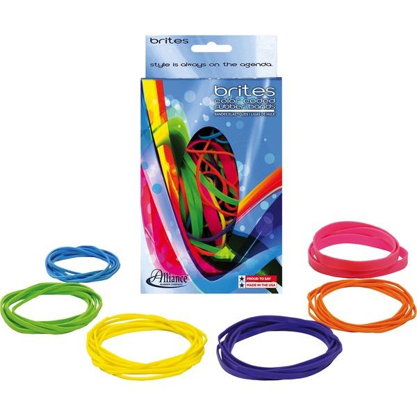 Alliance Rubber Brites 07706 Pic Pac - Non-Latex Colored Elastic Bands - Various Sizes - 6 Most Popular Sizes - 1.5 oz Pack - Asst. Colors - Pic Pac Dispenser Box