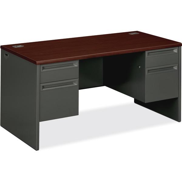 HON 38000 Series Double Pedestal Desk - 4-Drawer - 60