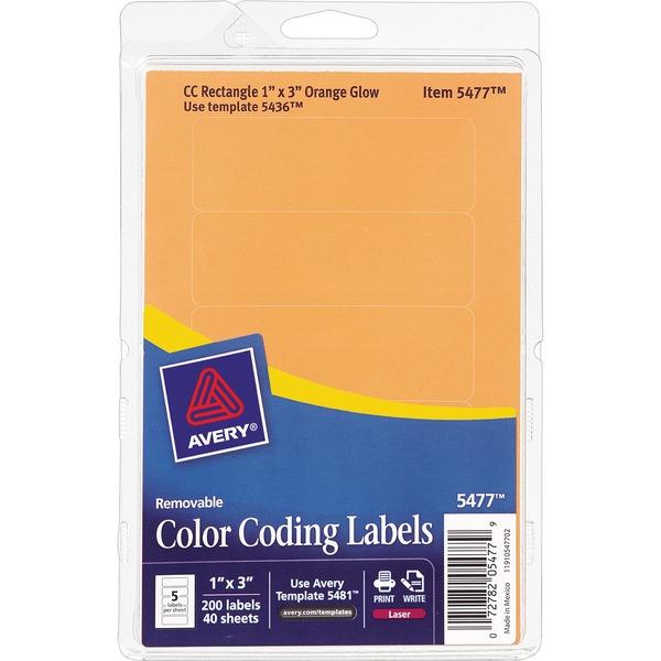 Avery® Rectangular Color-Coding Labels - Removable Adhesive - 1