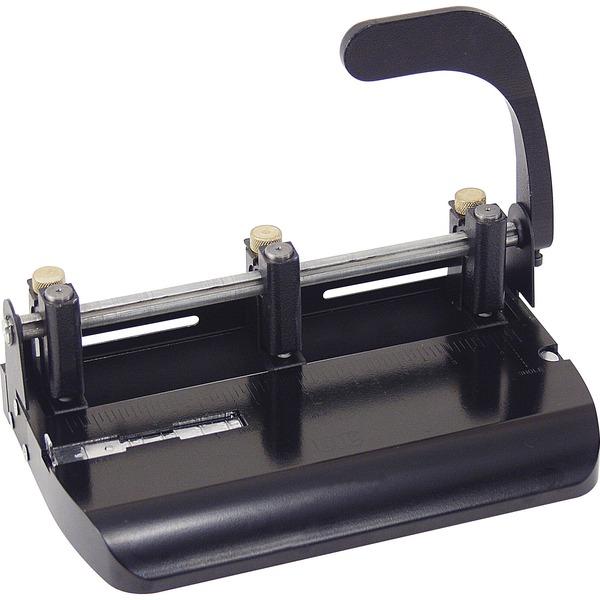 OIC Lever Handle Heavy-Duty 2-3-Hole Punch - 3 Punch Head(s) - 32 Sheet Capacity - 9/32