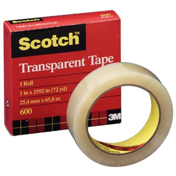 Scotch Transparent Office Tape - 72 yd Length x 1