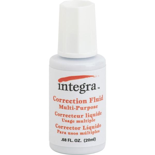 Integra Multipurpose Correction Fluid - Brush Applicator - 0.74 fl oz - White - 1 / Each