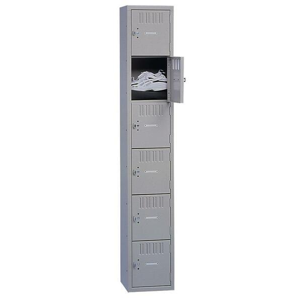 Tennsco 6-Tier No Legs Steel Box Lockers - Internal Size 12