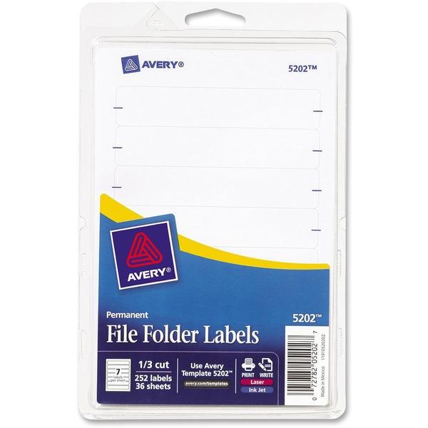 Avery® Permanent File Folder Labels - Permanent Adhesive - 11/16