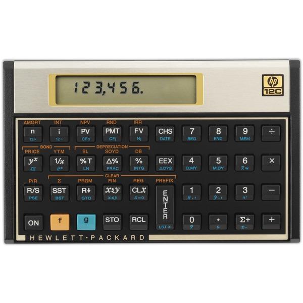 HP 12C Financial Calculator - 120 Functions - Power OFF Memory Protection, Keystroke Programming, Auto Power Off, Plastic Key - 1 Line(s) - 10 Digits - LCD - Battery Powered - 1 - CR2032 - 5
