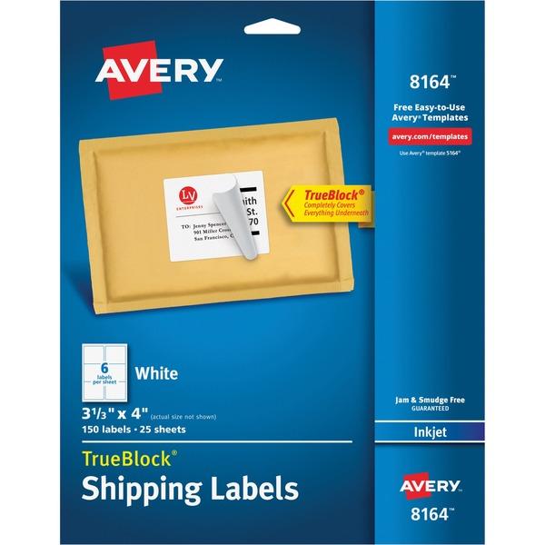 Avery® TrueBlock Shipping Labels - Sure Feed - Permanent Adhesive - 3 21/64