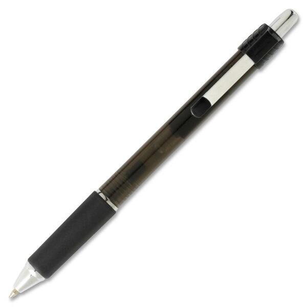 Integra Retractable Roller Gel Pen with Metal Clip - 0.7 mm Pen Point Size - Retractable - Black Gel-based Ink - Black Barrel - 12 / Dozen