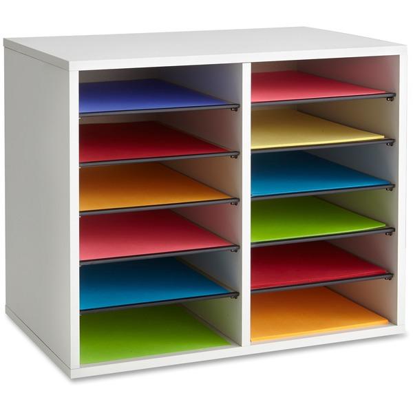 Safco Adjustable 12-Slot Wood Literature Organizer - 12 Compartment(s) - 16.1