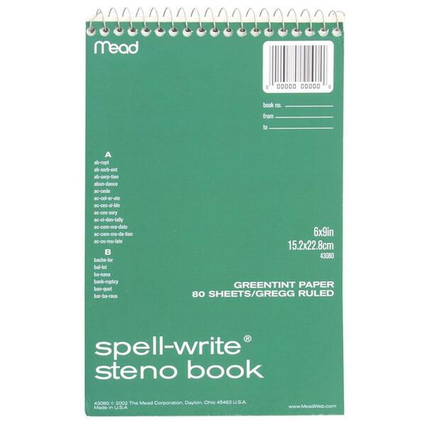 Mead Spell-Write Steno Book - 80 Sheets - Wire Bound - 6