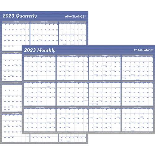 At-A-Glance Erasable/Reversible Yearly Wall Planner - Monthly, Quarterly - 1 Year - 36
