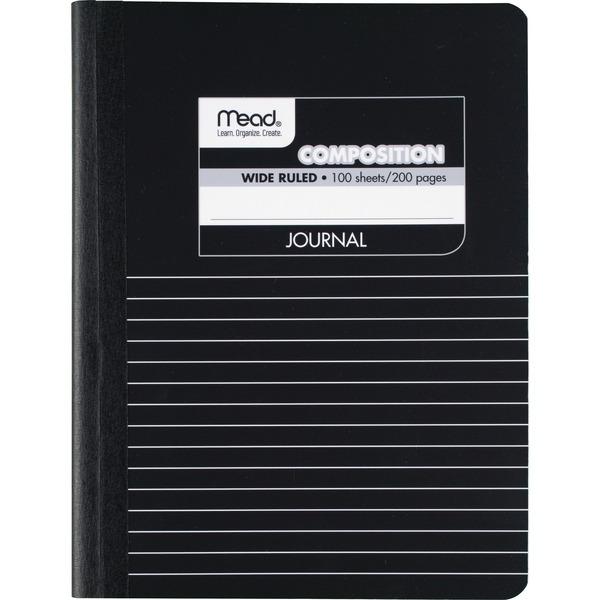 Mead Square Deal Black Marble Journal - 100 Sheets - Sewn - 7 1/2