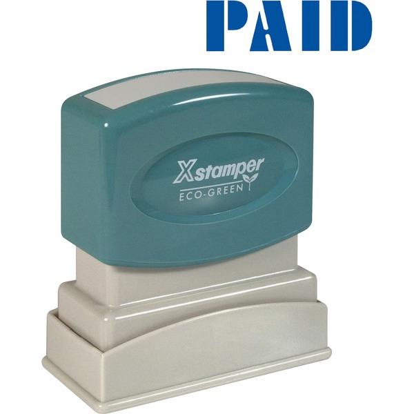 Xstamper Blue PAID Title Stamp - Message Stamp - 