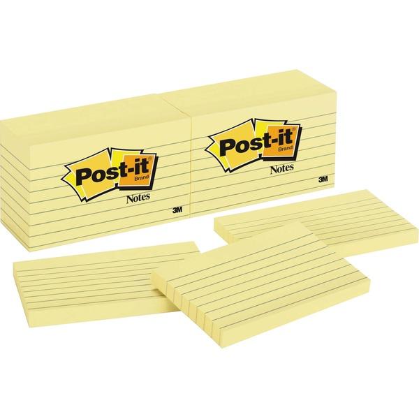 Post-it® Notes Original Lined Notepads - 100 - 3