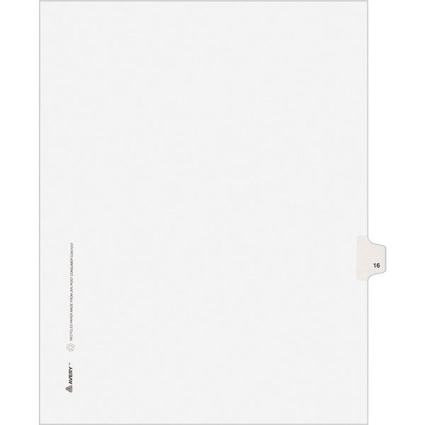 Avery® Individual Legal Exhibit Dividers - Avery Style - 1 Printed Tab(s) - Digit - 16 - 1 Tab(s)/Set - 8.5