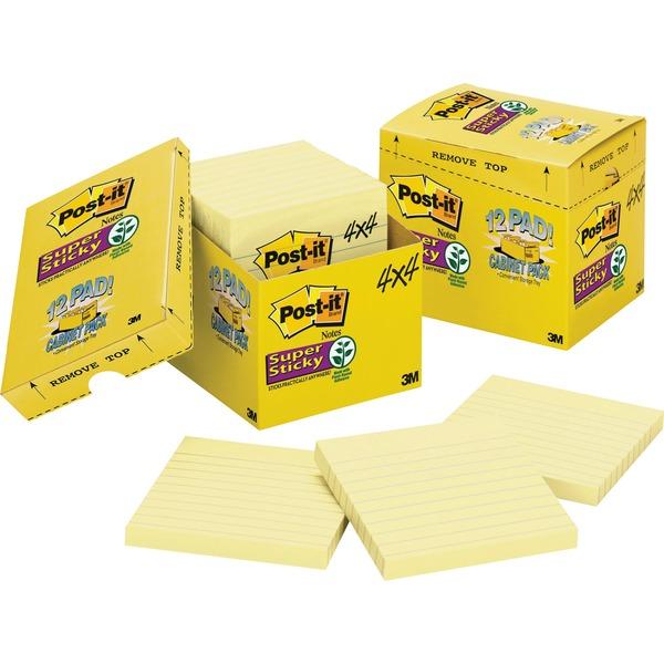 Post-it Super Sticky Lined Notes Cabinet Pack -  4