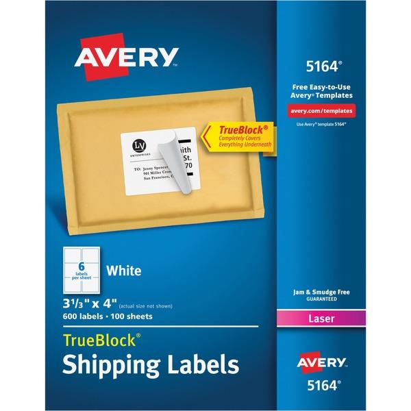  Avery & Reg ; Trueblock Shipping Labels - Sure Feed - Permanent Adhesive - 3 21/64 