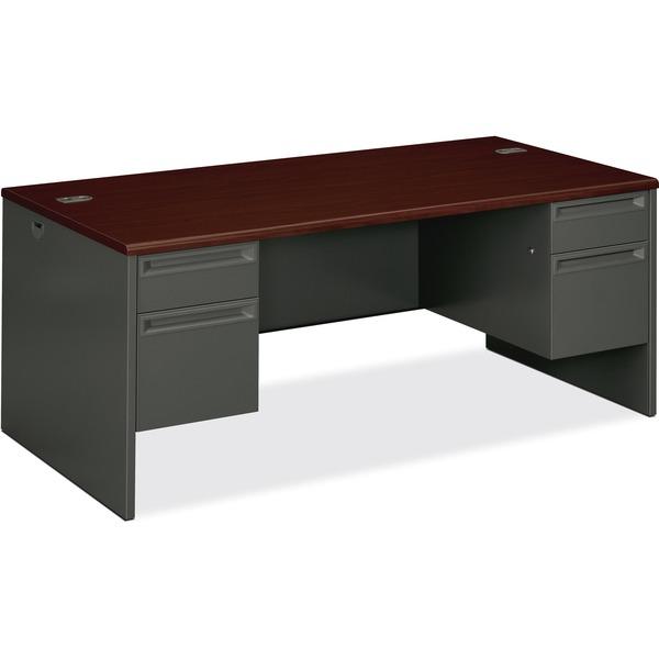 HON 38000 Series Double Pedestal Desk - 4-Drawer - 72