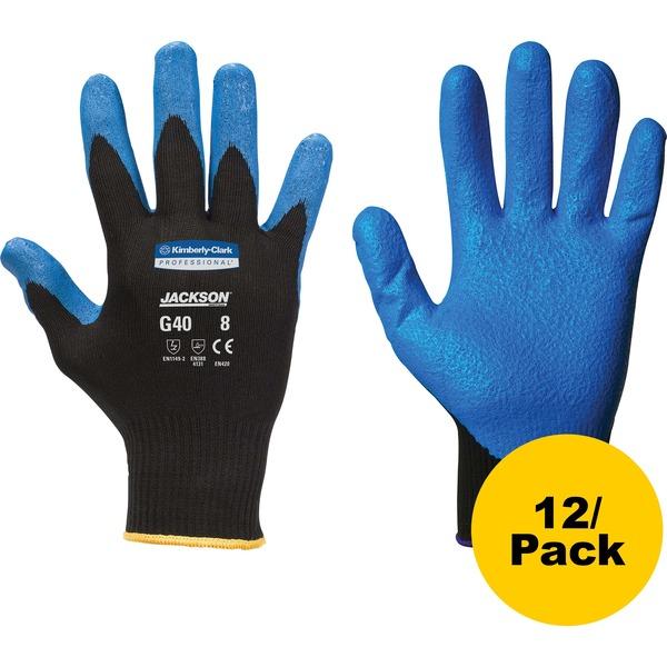 KleenGuard G40 Foam Nitrile Coated Gloves - 9 Size Number - Nylon - Purple - Abrasion Resistant, Seamless - 12 / Pack