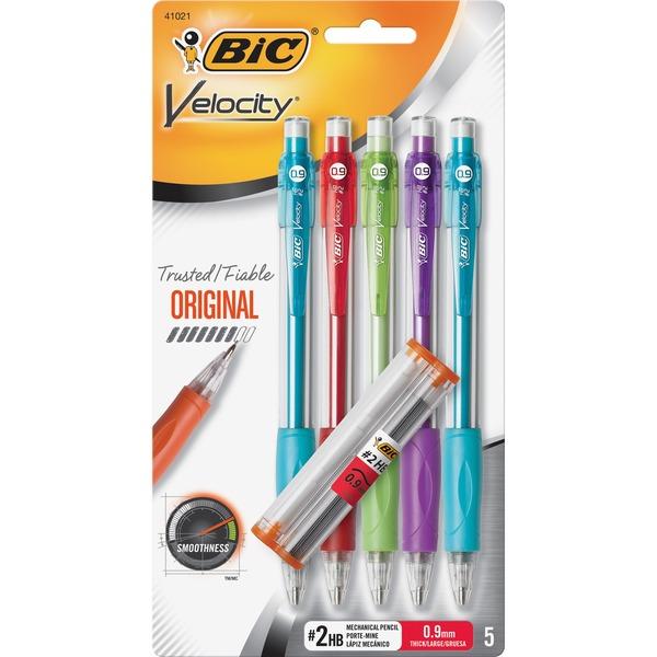 BIC Mechanical Pencils - #2 Lead - 0.9 mm Lead Diameter - Refillable - 5 / Pack