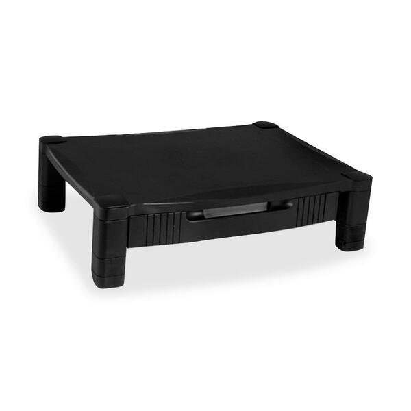 Kantek Adjustable Standard Monitor Stand with Drawer - 60 lb Load Capacity - Black