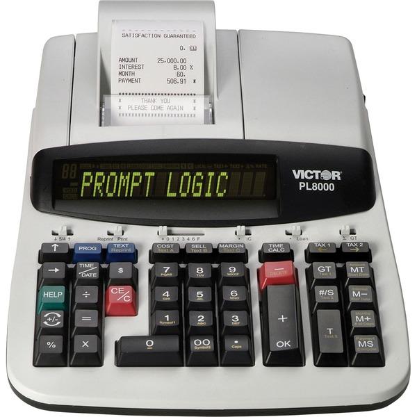 Victor PL8000 14 Digit Heavy Duty Thermal Printing Calculator - 8 - Date, Clock, Heavy Duty, Backlit Display, Durable, Independent Memory, 4-Key Memory - AC Supply Powered - 4