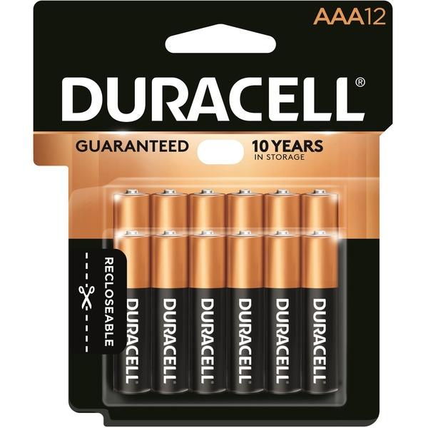 Duracell Coppertop Alkaline AAA Battery - MN2400 - For Multipurpose - AAA - 1.5 V DC - Alkaline - 12 / Pack