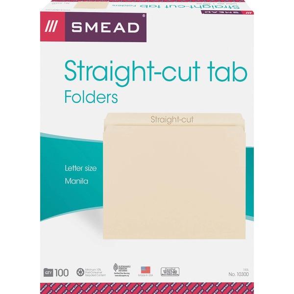 Smead File Folders with Single-Ply Tab - Letter - 8 1/2