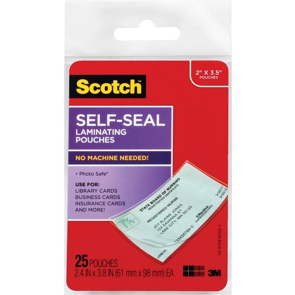 Scotch Self-sealing Laminating Business Card Pouches - Laminating Pouch/Sheet Size: 2.40