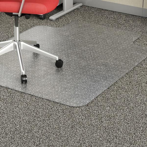 Lorell Low Pile Wide Lip Economy Chairmat - Carpeted Floor - 53