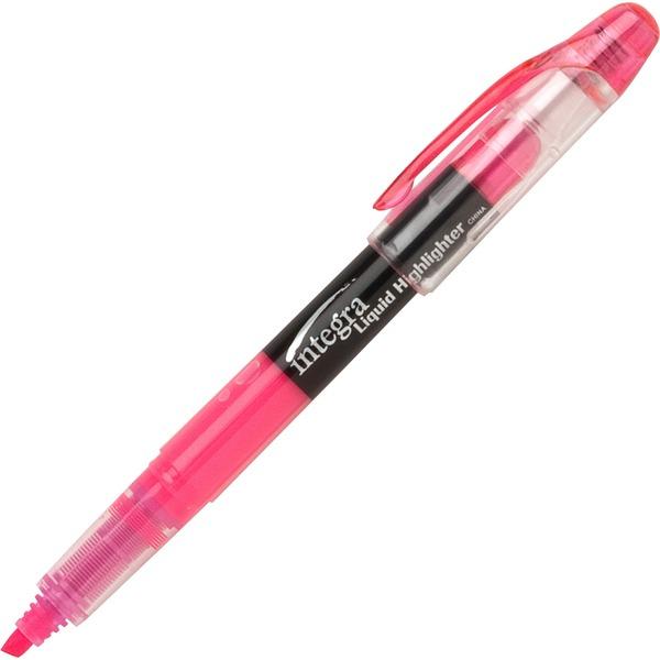 Integra Liquid Highlighters - Chisel Marker Point Style - Fluorescent Pink