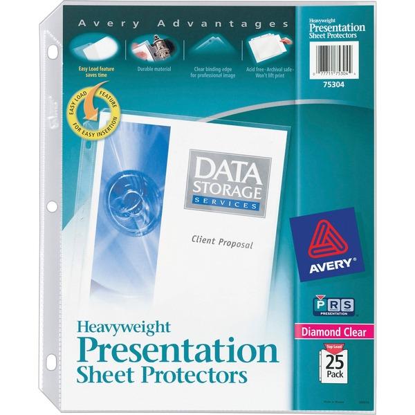 Avery® Heavyweight Sheet Protectors -Acid-free, Archival-safe, Top-loading - For Letter 8 1/2