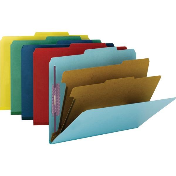 Smead SafeSHIELD Fasteners 2 Divider Classification Folders - Letter - 8 1/2