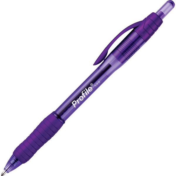Paper Mate Profile Retractable Ballpoint Pens - Super Bold Pen Point - 1.4 mm Pen Point Size - Bullet Pen Point Style - Retractable - Purple Gel-based Ink - Purple Barrel - 12 / Dozen
