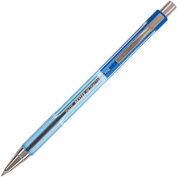 Pilot Better Retractable Ballpoint Pens - 0.7 mm Pen Point Size - Refillable - Retractable - Blue - Translucent Barrel - 12 / Dozen